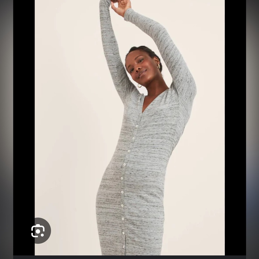 Hatch Harper cardigan dress in pearl gray